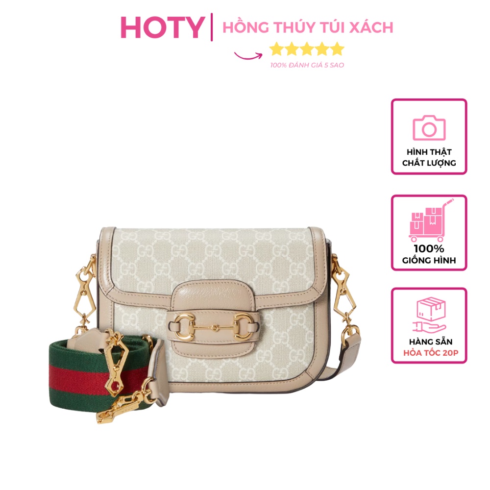 Túi Xách Nữ Horsebit 1955 Size 20 Cao Cấp Màu Tráng Có 2 Hộp