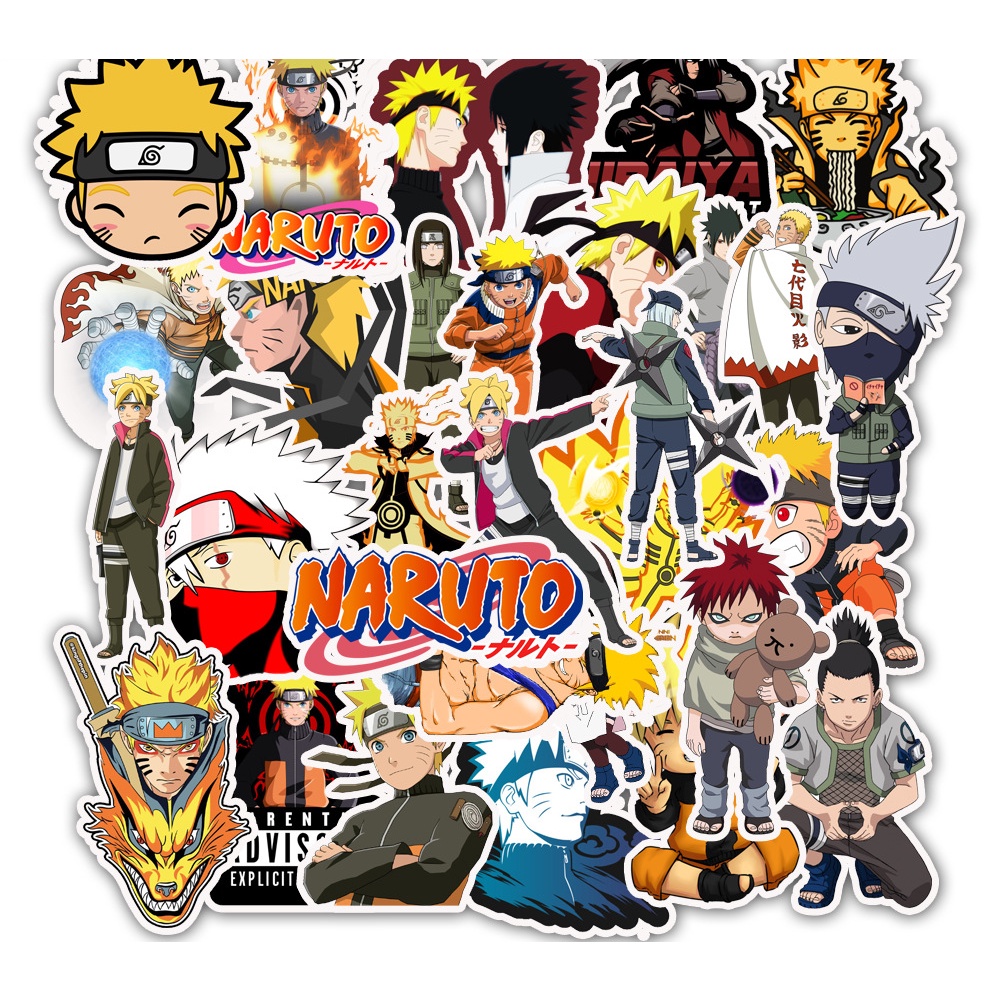 Set 50 tấm hình dán Naruto đẹp mắt cao cấp