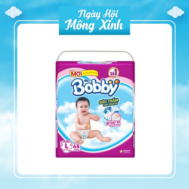 (tặng 8 miếng) tã dán/ quần bobby size newborn108/s56/m76/l68/xl62/xxl56/m62/l54/xl48/xxl44