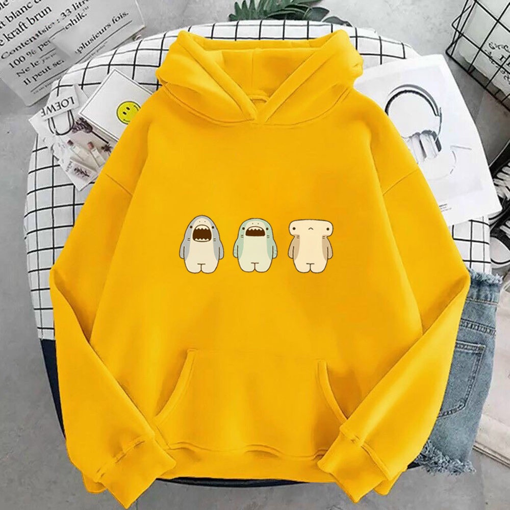 Áo hoodie nam nữ in 3 Chú Cá Mập dễ thương, chất nỉ dày dặn, nón 2 lớp, thích hợp làm áo cặp William - DS143