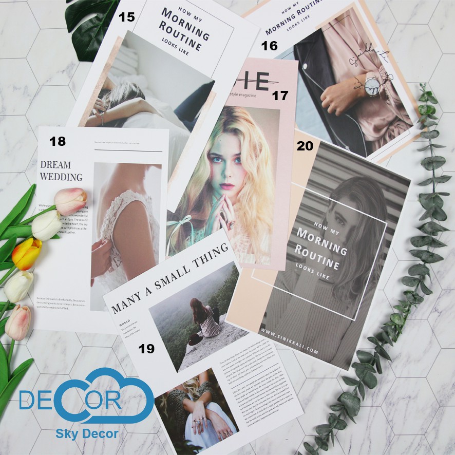 BÌA 2 MẶT TẠP CHÍ, POSTER MẪU 1 ĐẾN 20 TRANG TRÍ NHÀ CỬA, ĐẠO CỤ CHỤP ẢNH SẢN PHẨM - Sky Decor