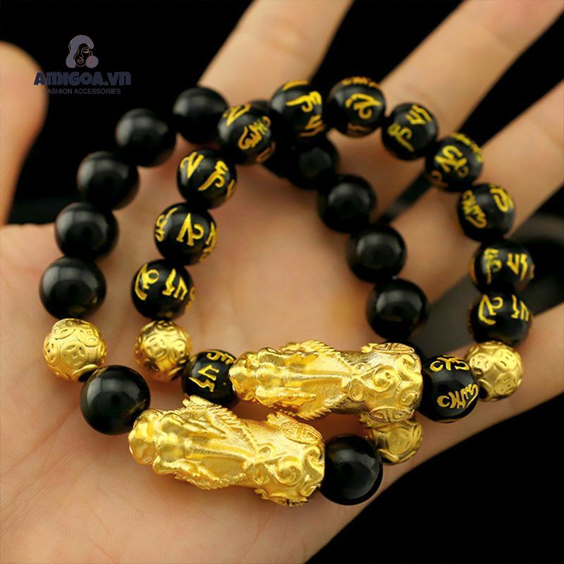 Vòng Tay Chuỗi Hạt Mạ Vàng Phong Cách Phật Giáo Độc Đáo