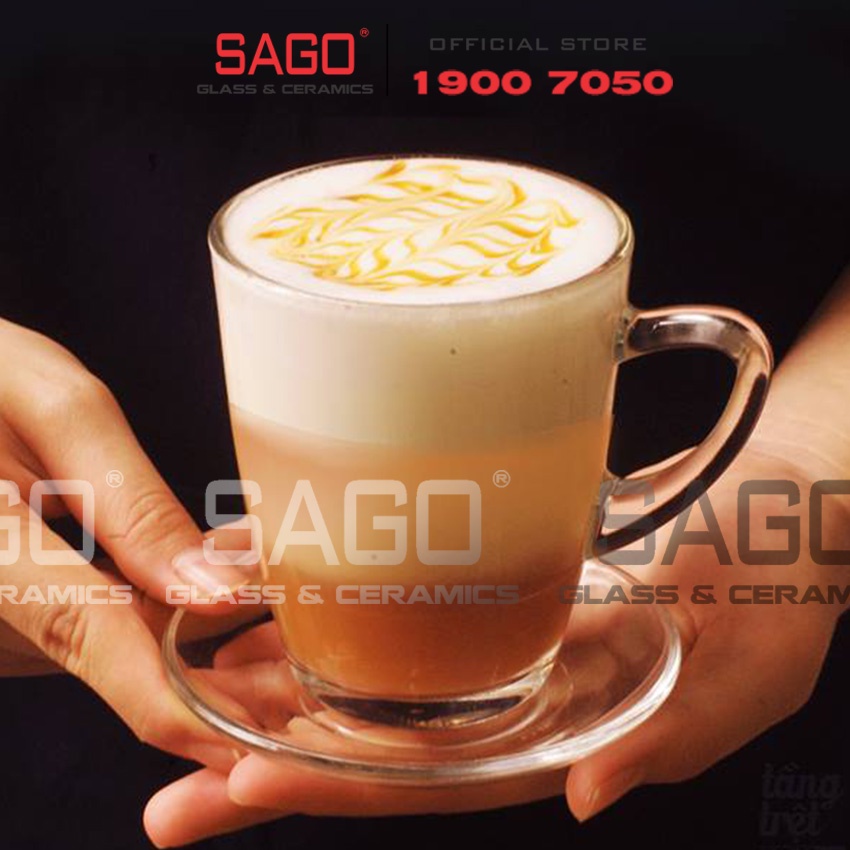 Bộ Tách Thủy Tinh Uống Trà 334Ml | Uni.343 , Nhập Khẩu Thái Lan