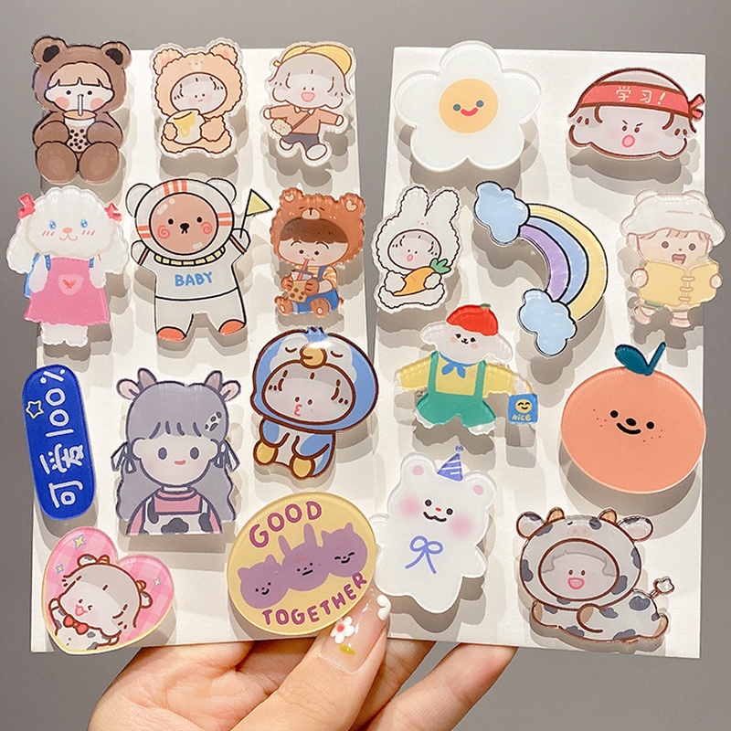 Ghim Cài Áo Hình Hoạt Hình Phong Cách Hàn Quốc Xinh Xắn