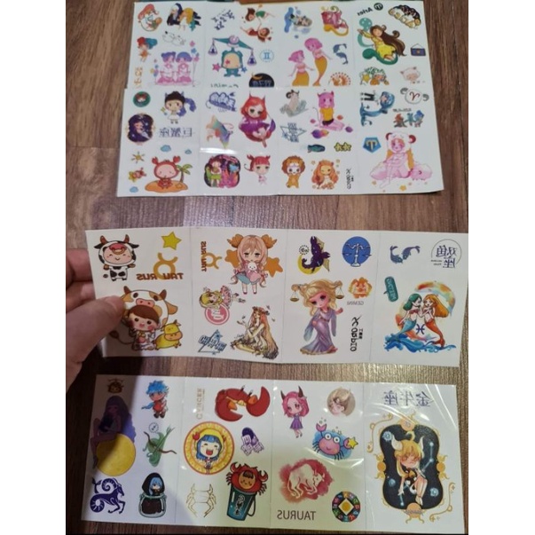 Hình xăm dán 12 cung hoàng đạo có màu-tatoo sticker- mẫu ngẫu nhiên