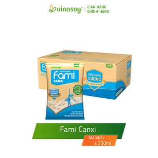 Thùng sữa đậu nành fami canxi nguyên vị 40 bịch x 200ml - ảnh sản phẩm 2