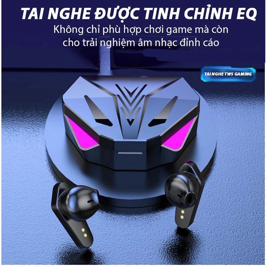 Tai nghe không dây gaming X15 TWS công nghệ Bluetooth 5.0 cảm biến chạm, không có độ trễ, thiết kế thể thao