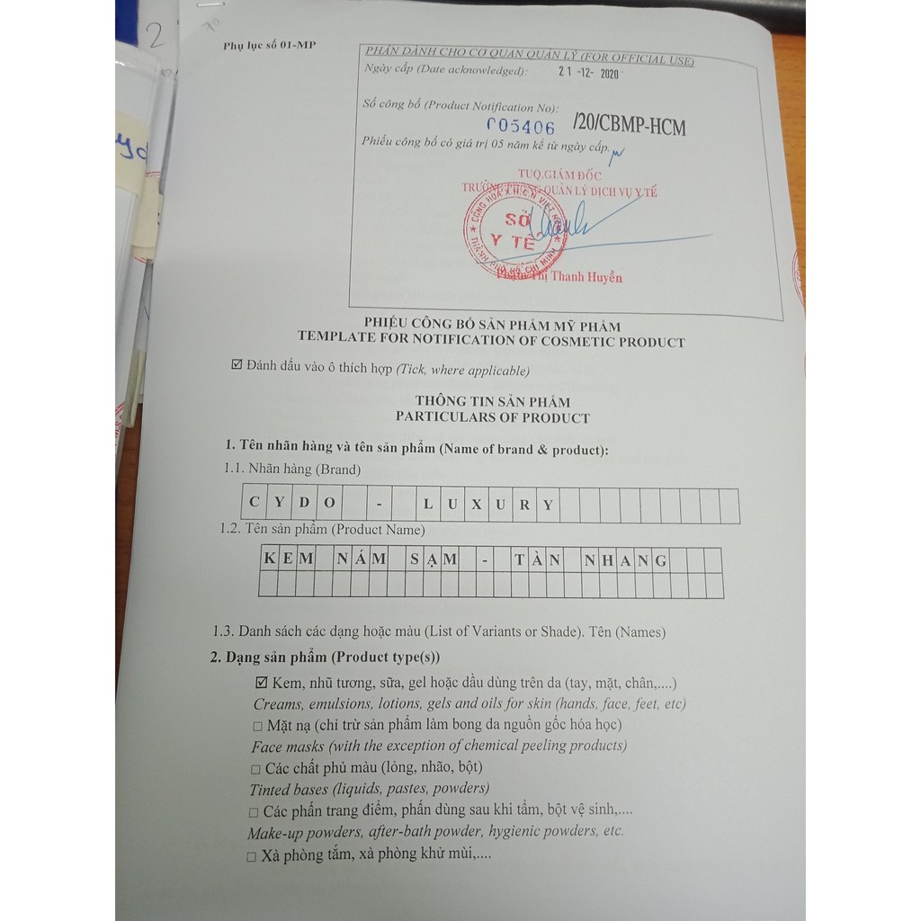 KEM NÁM SẠM, TÀN NHANG LUXURY CYDO 30G