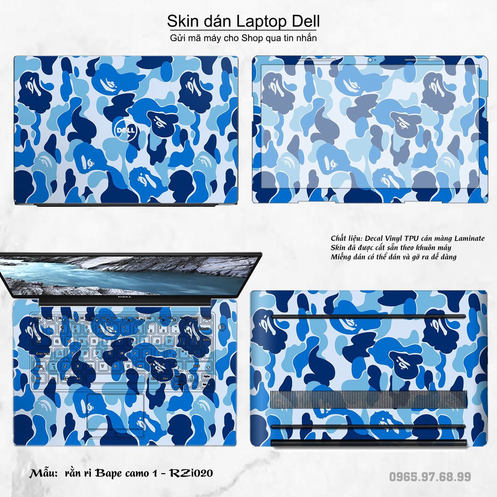Skin dán Laptop Dell in hình rằn ri (inbox mã máy cho Shop)