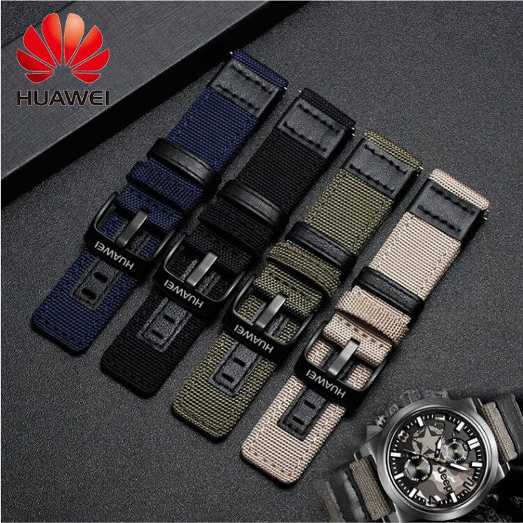 Dây Đeo Bằng Da nylon 22mm Cho Đồng Hồ huawei gt3 46mm / gt2 46mm / pro / gt2e / watch3pro honor magic2 46mm / gs pro