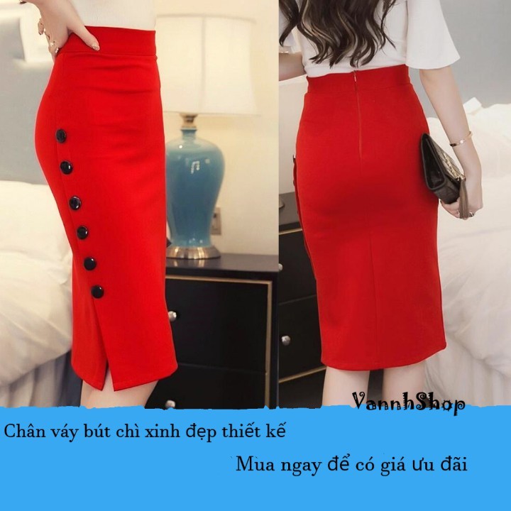 Chân váy bút chì hàng thiết kế theo yêu cầu dành cho dân công sở thanh lịch tôn dáng - CV0031