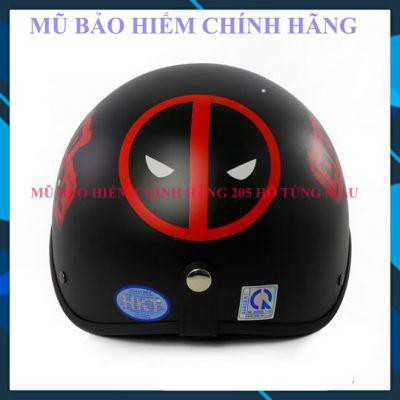 Mũ Bảo Hiểm Nửa Đầu 1/2 Deadpool Kèm Kính UV400 | Mũ Nhựa ABS Độ Bền Cao