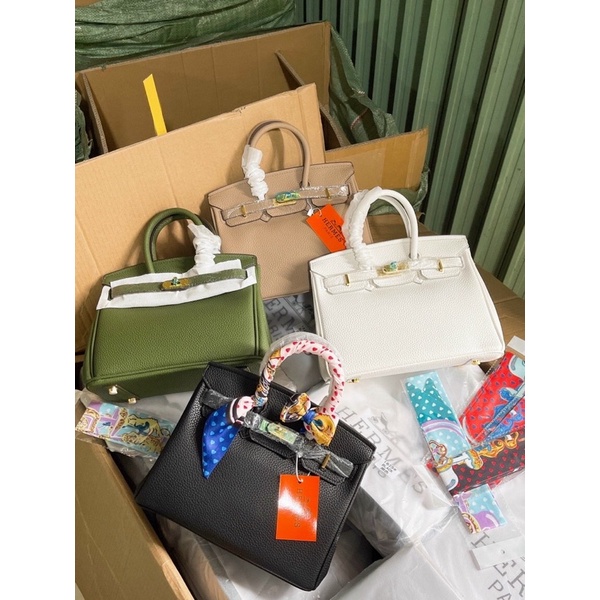Túi Hm birkin tay cầm tặng kèm khăn size 25
