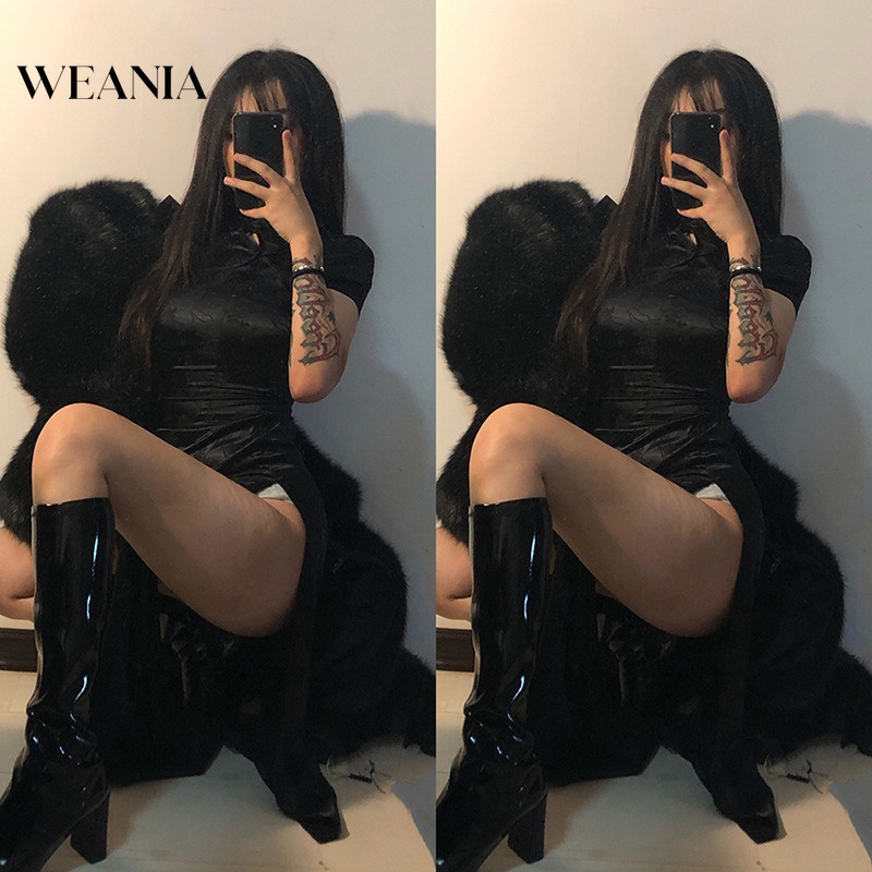 Đầm Sườn Xám Xẻ Tà Hai Mặt Phong Cách Trung Hoa Quyến Rũ