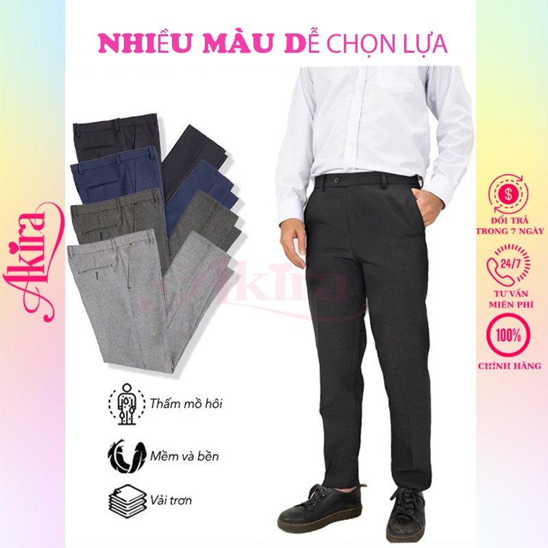 Quần tây nam công sở trung niên đẹp vải không phai, mềm không ra màu loại quần tây nam ống suông phổ thông giá rẻ