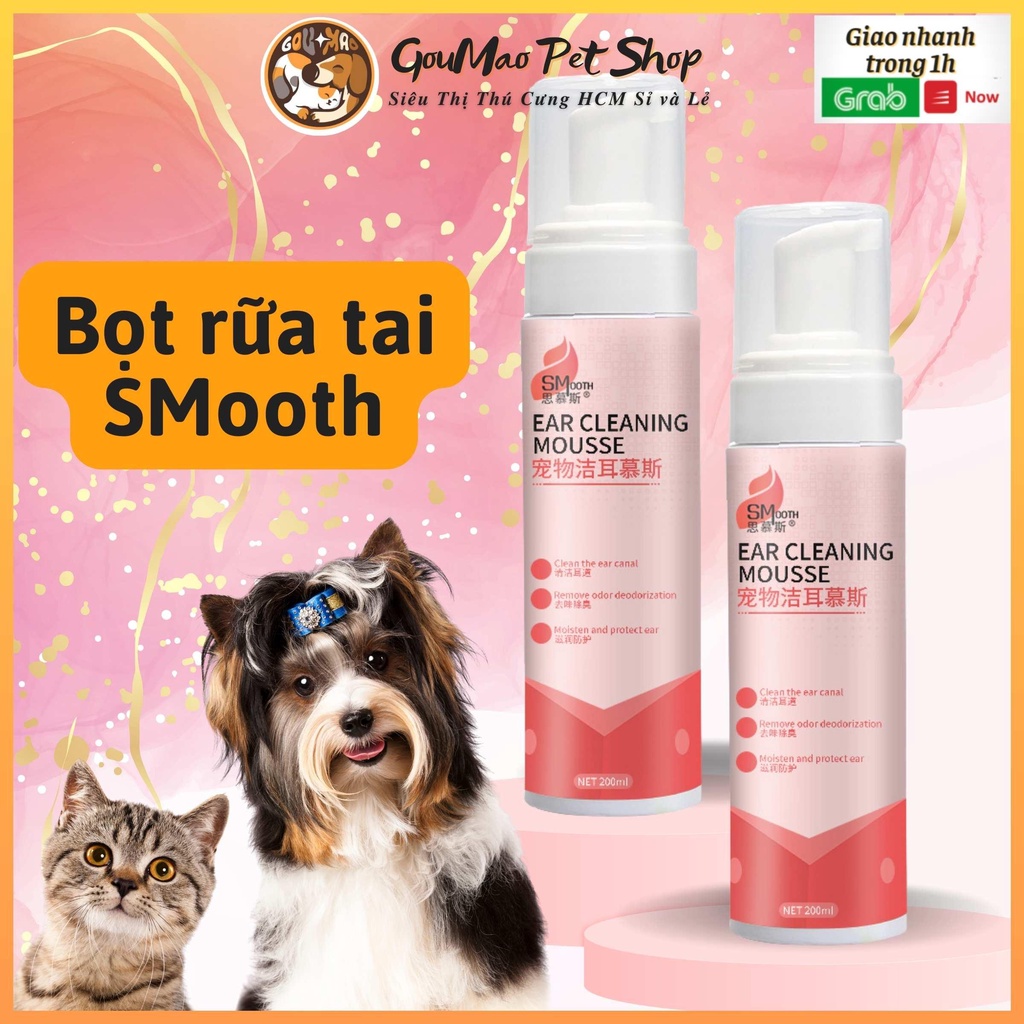 [Chính hãng] BỌT LÀM SẠCH TAI NGĂN NGỪA VIÊM TAI SMOOT 200ML - GOUMAO PET