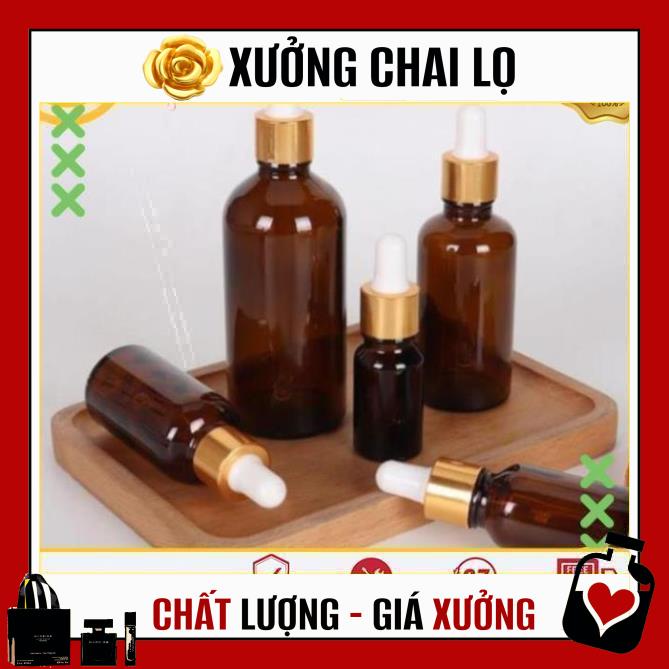 Lọ Chiết Serum ❤ TOP GIÁ RẺ ❤ [15ml,20ml,30ml] Lọ đựng tinh dầu bóp giọt khoen vàng, phụ kiện du lịch