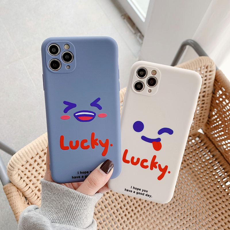 Ốp điện thoại silicon in chữ Lucky cho iPhone6 6s 6plus 7 8 7plus 8 8plus X XS XR XSMAX iPhone11 11Pro 11Promax iPhone12