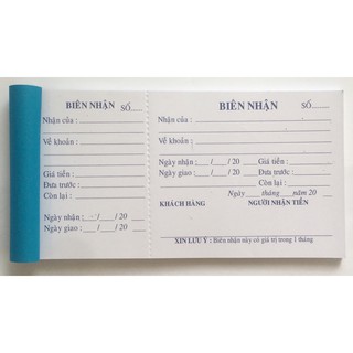 Biên nhận 1 liên giấy Ford (Combo 10 cuốn)