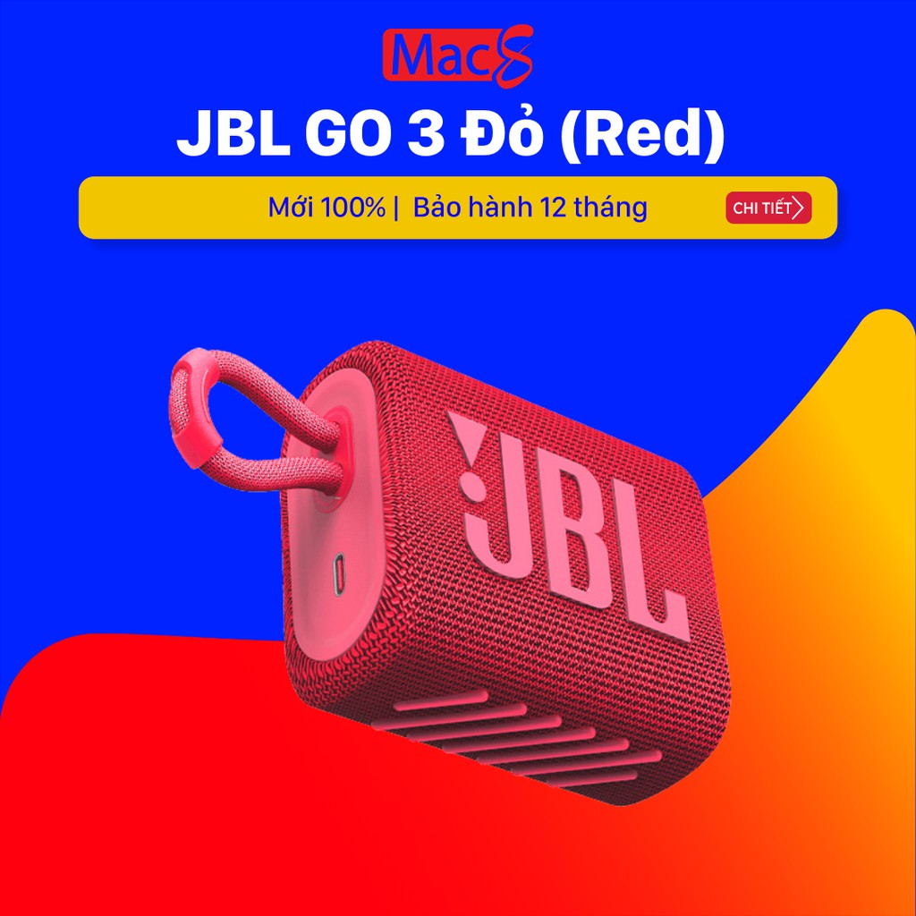 [Mã 267ELSALE hoàn 7% đơn 300K] Loa Bluetooth JBL Go 3 Màu Đỏ (Red)