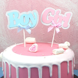 Que cắm boy and girl trang trí bánh kem