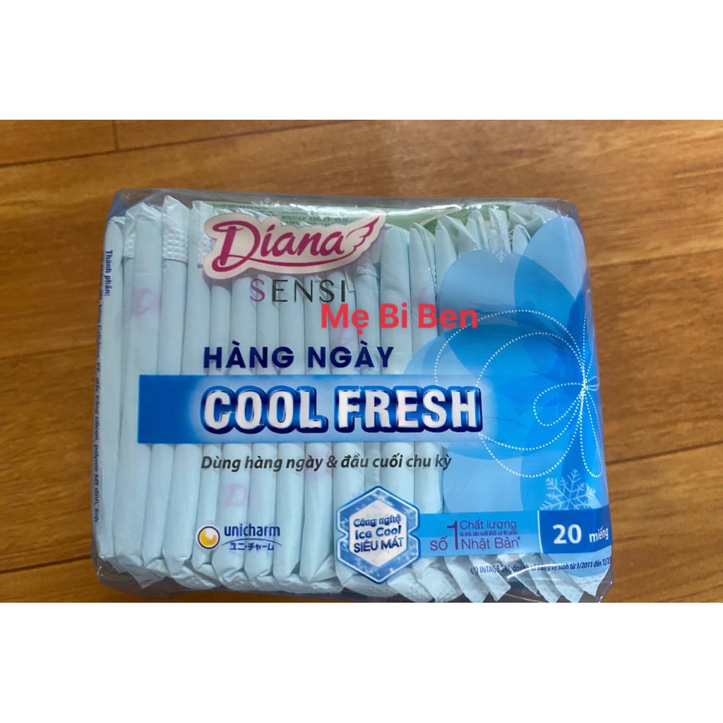 [GÓI 20 MIẾNG] Băng Vệ Sinh Diana Hàng Ngày Sensi Cool Fresh gói 20 miếng