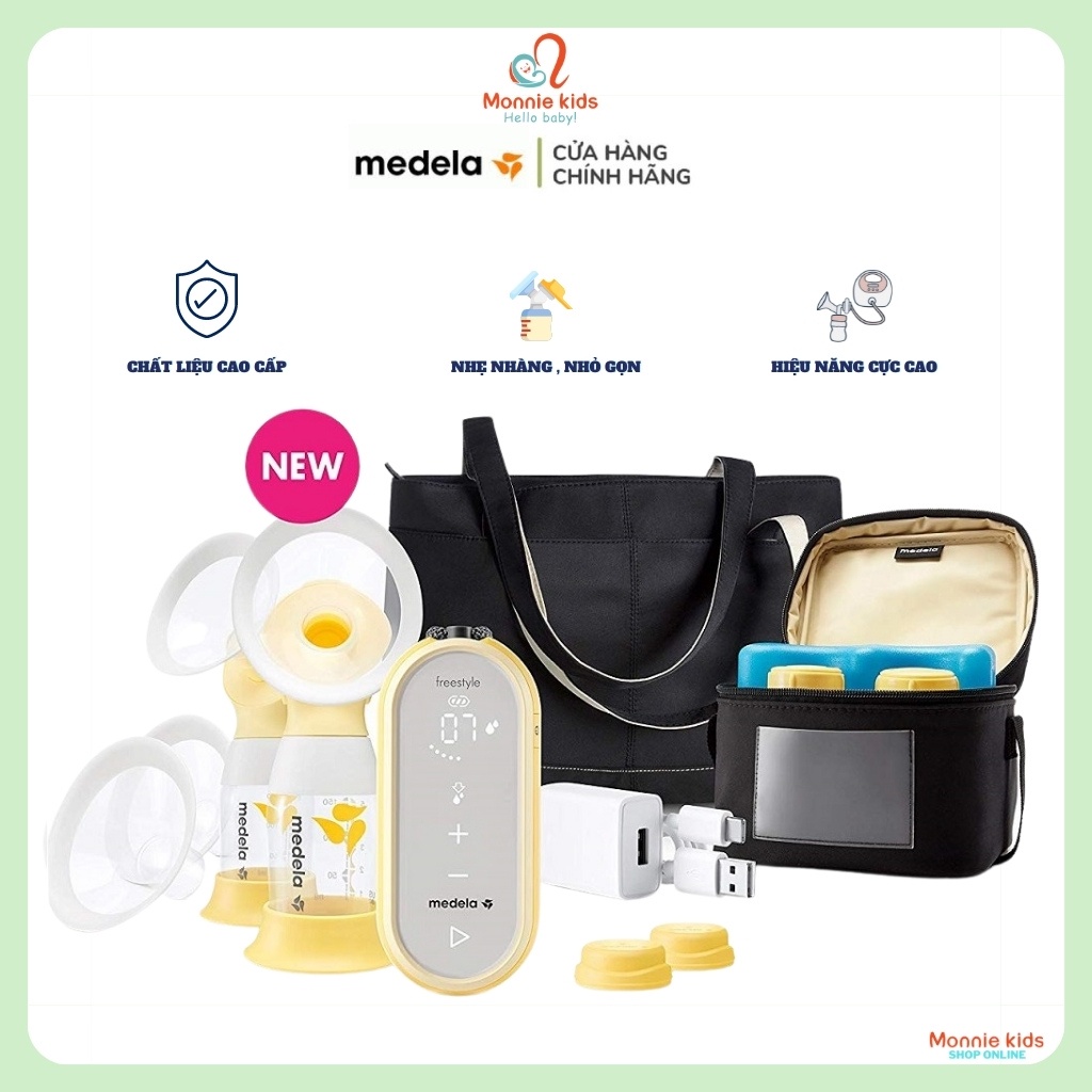 Máy hút sữa điện đôi Medela Freetstyle Flex, máy vắt sữa tự động cho mẹ - Monnie Kids