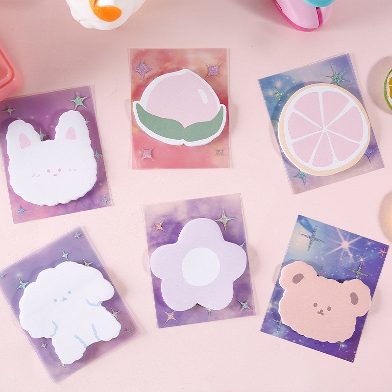 Giấy note mini tiện lợi cute hình con thỏ, gấu và trái đào dễ thương