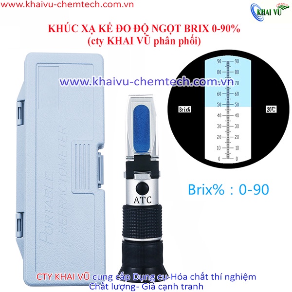 Khúc xạ kế - máy đo độ ngọt - đo nồng độ đường Brix 0-32%, 0-80%, 0-90% nhiều loại