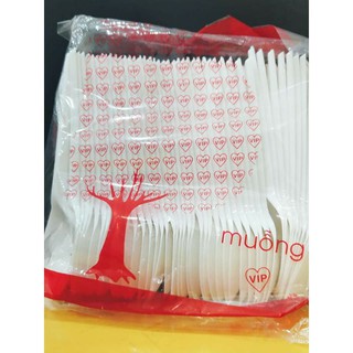 Bịch 100 muỗng nhựa ăn cơm- Muỗng trà sữa- Muỗng dùng 1 lần