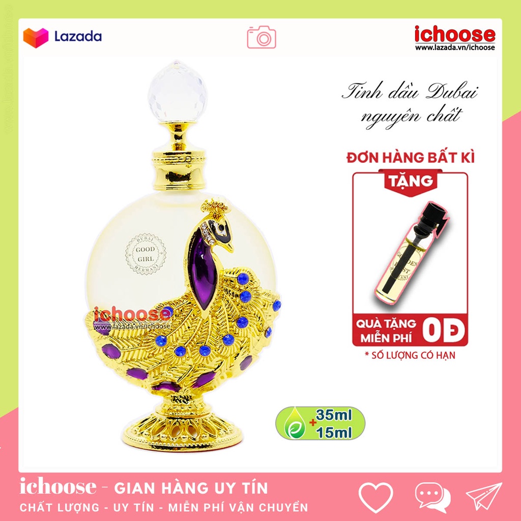 Tinh dầu dubai nước hoa nữ thơm lâu con công phượng hoàng gold 35ml hương thơm ngọt ngào quyến rũ gợi cảm ichoose