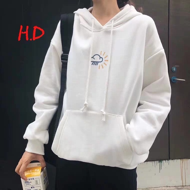 Áo hoodie mây mưa in ngực HDA1119