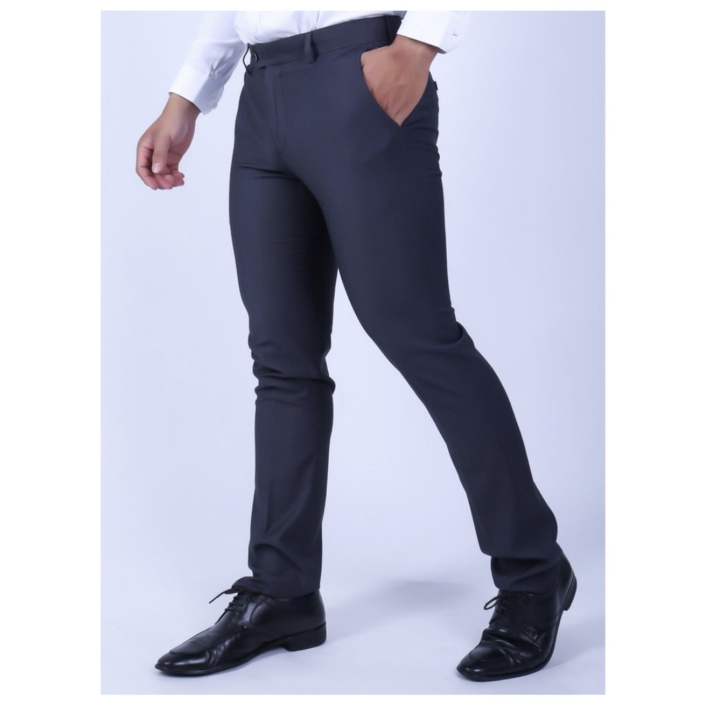 [SIZE 29] OWEN - Quần âu nam dáng TRENDY màu xanh tím than vải in vân ca rô 91270