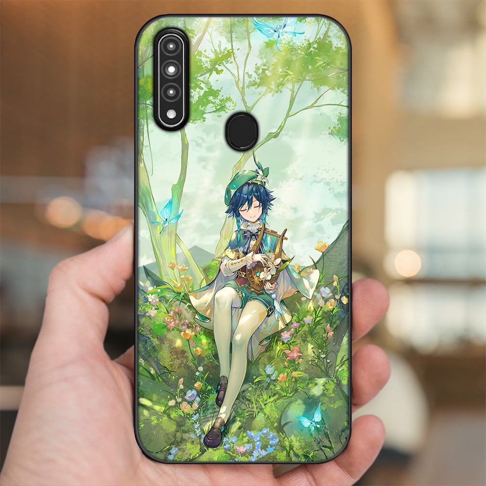 Ốp lưng Oppo A31, A8 viền đen in hình Venti Genshin Impact