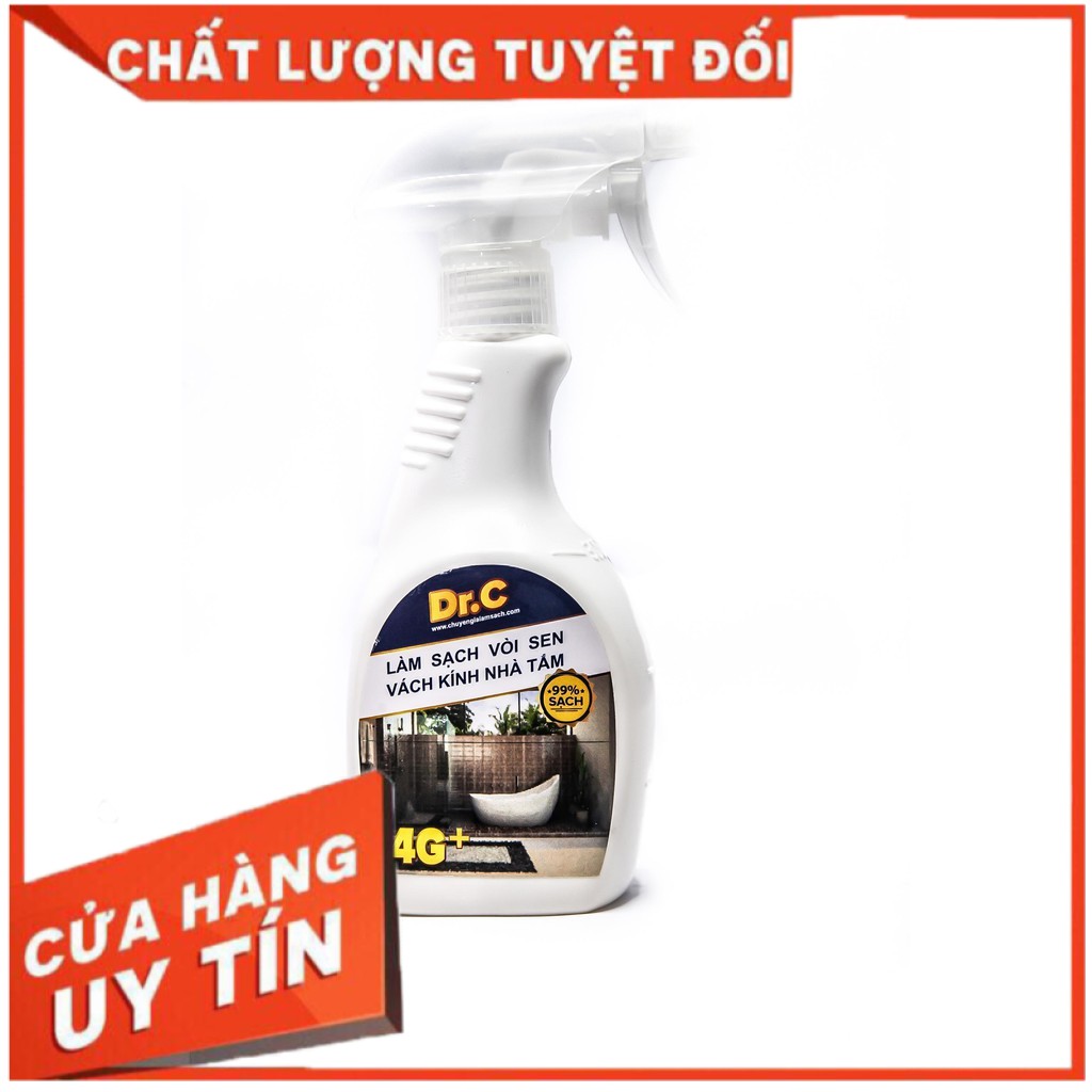 [FLASH SALE] Dung Dich Tẩy Cặn Canxi, Làm Sạch vòi sen Inox, Cabin, vách kính nhà tắm Dr.C CHÍNH HÃNG (Chai 300ml)