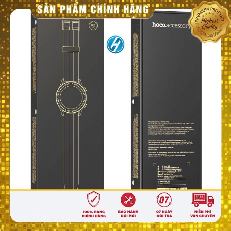 Đồng Hồ Thông Minh Hoco Y2 Chính Hãng IP68 Chống Nước - Nghe gọi, thông báo Nhịp tim