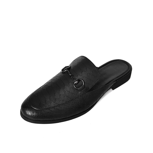 Giày sục da trăn đen TEFOSS HT01 da lì độc lạ và sang trọng size 37-43