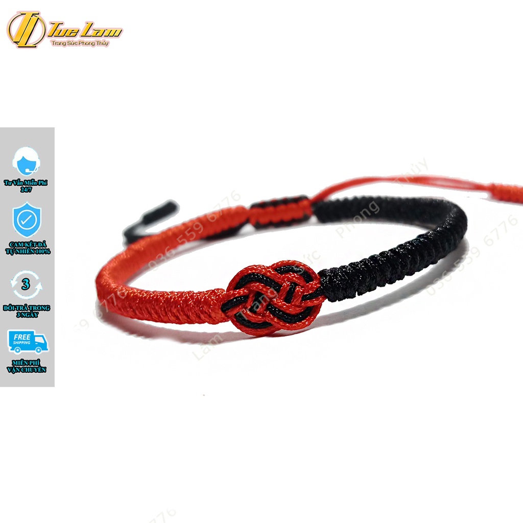 Vòng Chỉ Tây Tạng Handmade Kiểu Vô Cực Màu Đỏ Đen Tình Duyên May Mắn - Tuệ Lâm