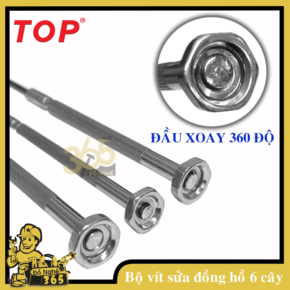 Bộ tu vít sửa đồng hồ 6 cây nhỏ vỉ vàng - TOP