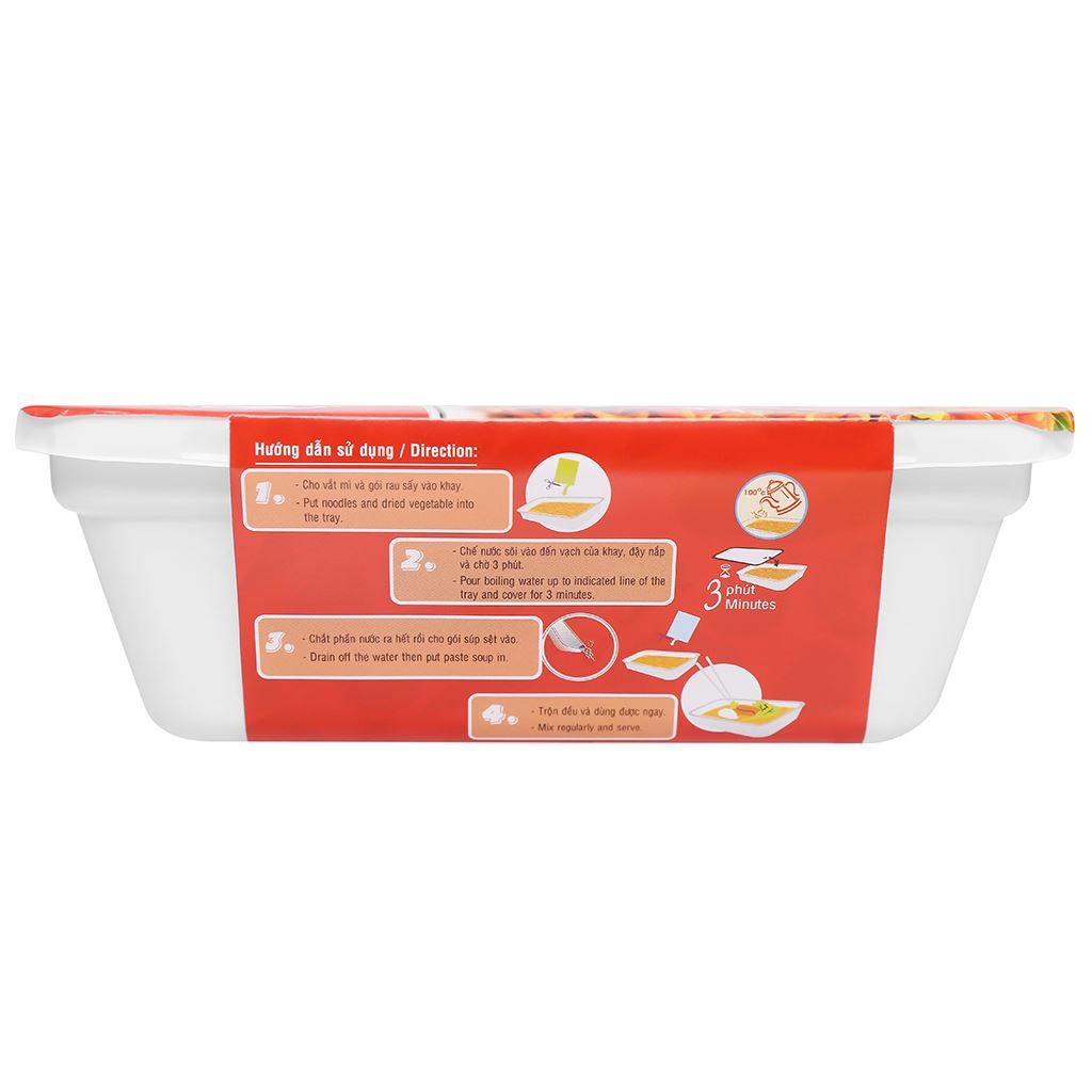 Thùng 18 Khay lớn mì xào Táo Quân Thịt bằm sốt cà khay 85g