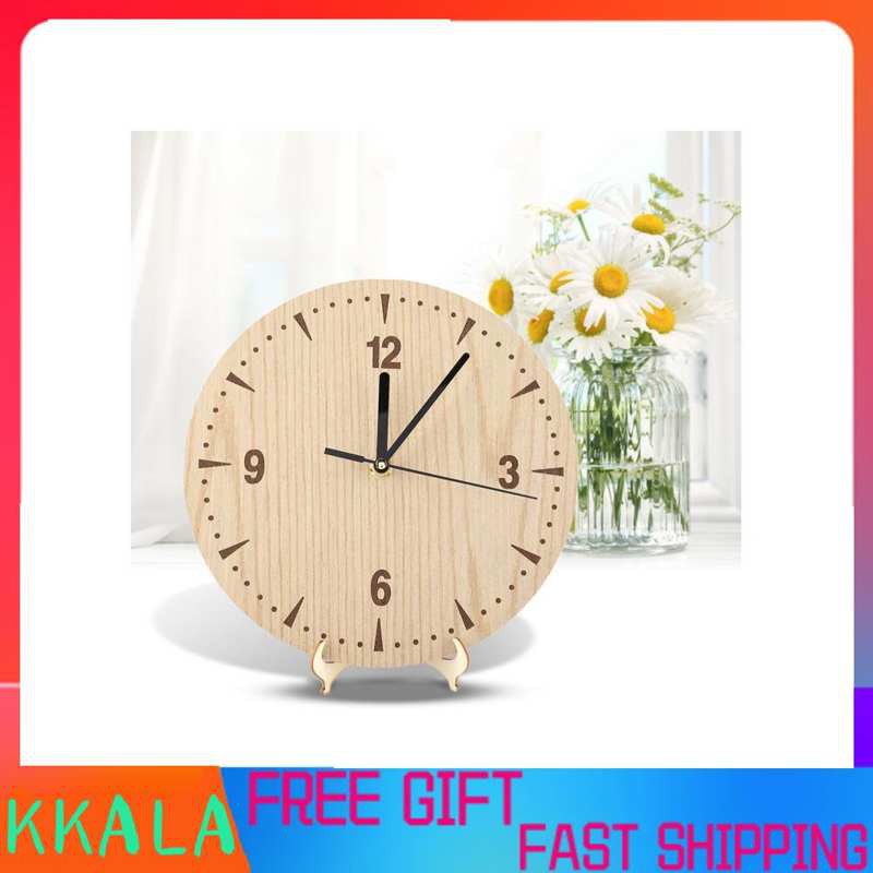 Đồng hồ để bàn bằng gỗ thiết kế xinh xắn tiện dụng đa chức năng