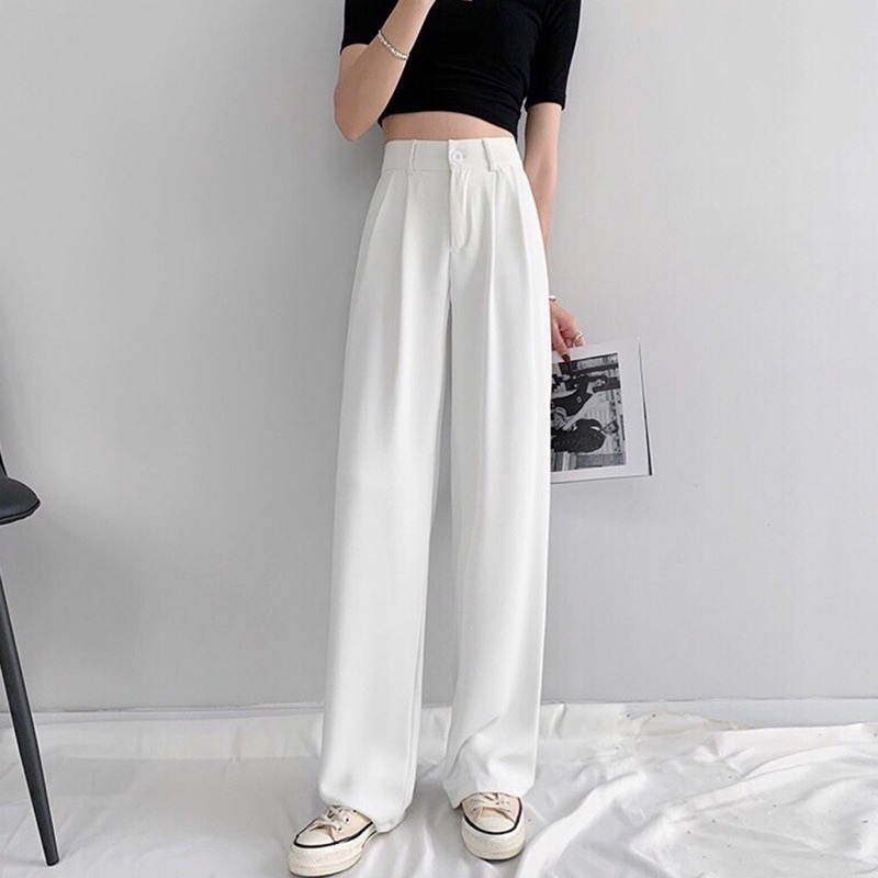 Quần ống rộng dáng xuông chất tuyết mưa 1 khuy siêu xinh ( mã QOR01).