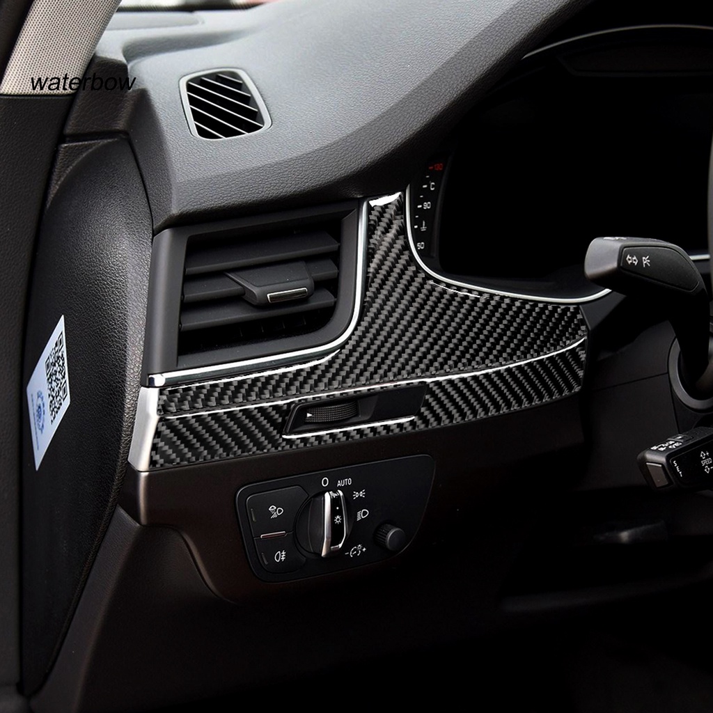 Bộ 2 Miếng Dán Sợi Carbon Màu Đen Chống Trầy Trang Trí Bảng Điều Khiển Trái Phải Cho Audi New Q7 Sq7 4m 2016-2019