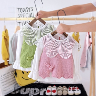 Áo Len Không Tay Thời Trang Cho Bé Gái 1-3 Tuổi 2 Tuổi