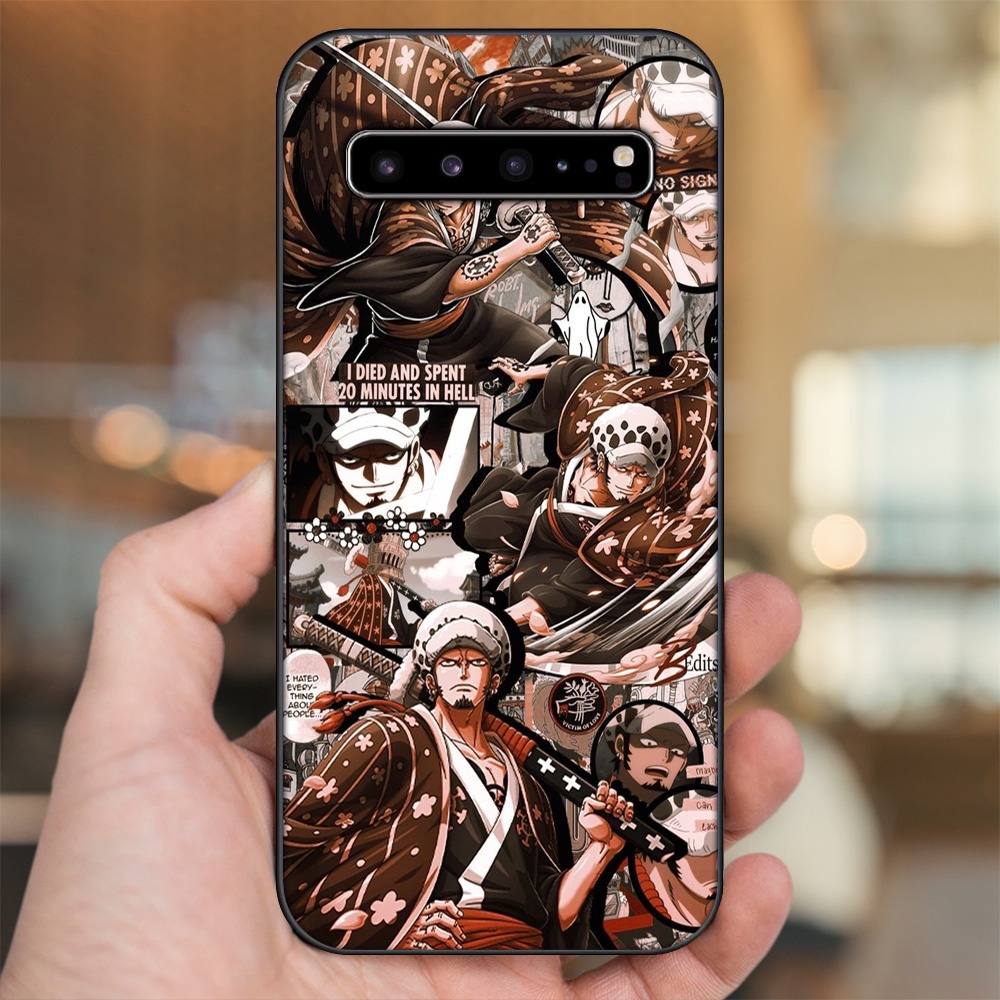 Ốp lưng Samsung S10, S10 5G, S10 Plus viền đen in hình Law One Piece