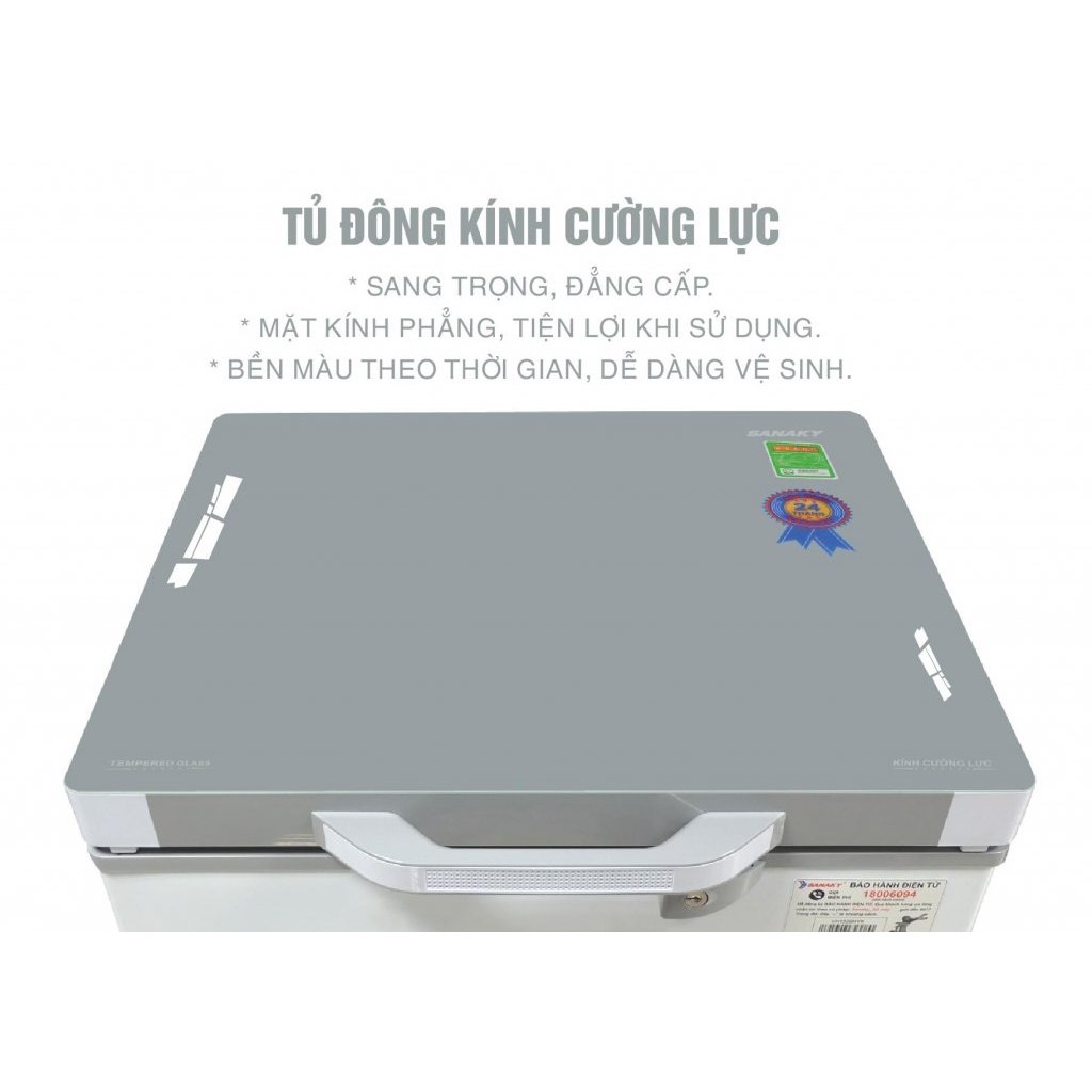 Tủ đông mini SANAKY 100 lít VH-1599HYK - 1 NGĂN 1 ĐÔNG, MẶT KÍNH CƯỜNG LỰC, MIỄN PHÍ GIAO HÀNG HCM.