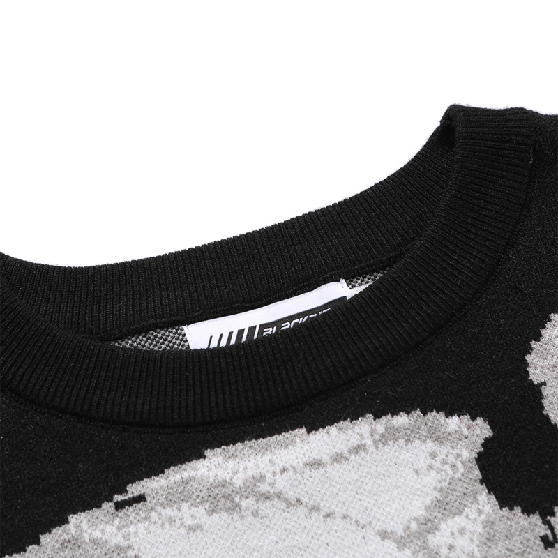 Áo sweater dệt kim tay dài dáng rộng in họa tiết cô gái hoạt hình anime phong cách harajuku