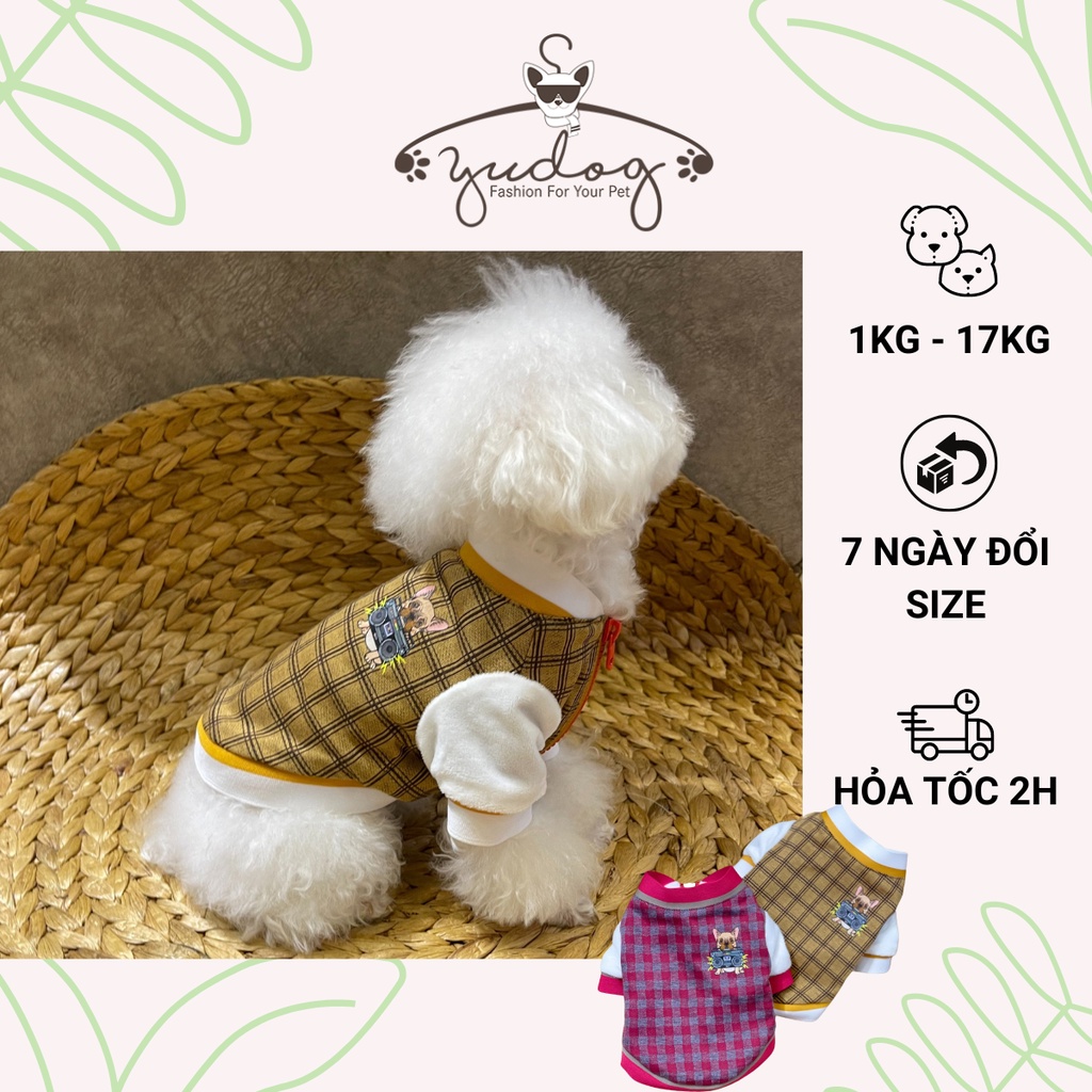 Áo khoác cho thú cưng yudog áo khoác Bomber 2 lớp cho chó mèo