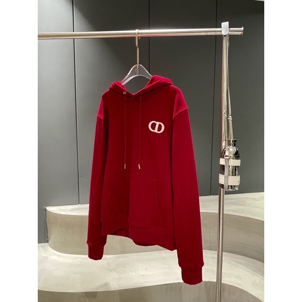 Áo hoodies nữ logo thương hiệu thời trang Dior CD cao cấp màu trơn