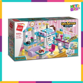 Đồ Chơi Xếp Hình Thông Minh Cho Bé Gái Qman 4801 Căn Phòng Của Cô Gái 3 Mô Hình 194 Chi Tiết